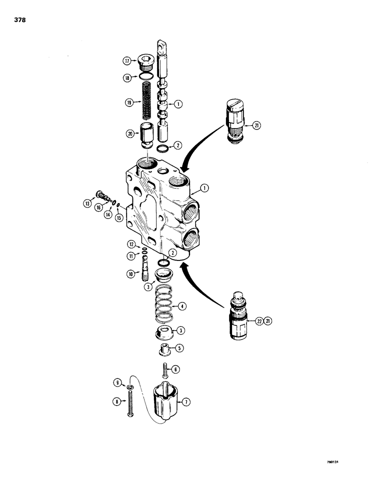 Схема запчастей Case 1150B - (378) - D77565 & R38696 SECTION, RIPPER, 4-IN-1 BUCKET OR FELLER BUNCHER (07) - HYDRAULIC SYSTEM