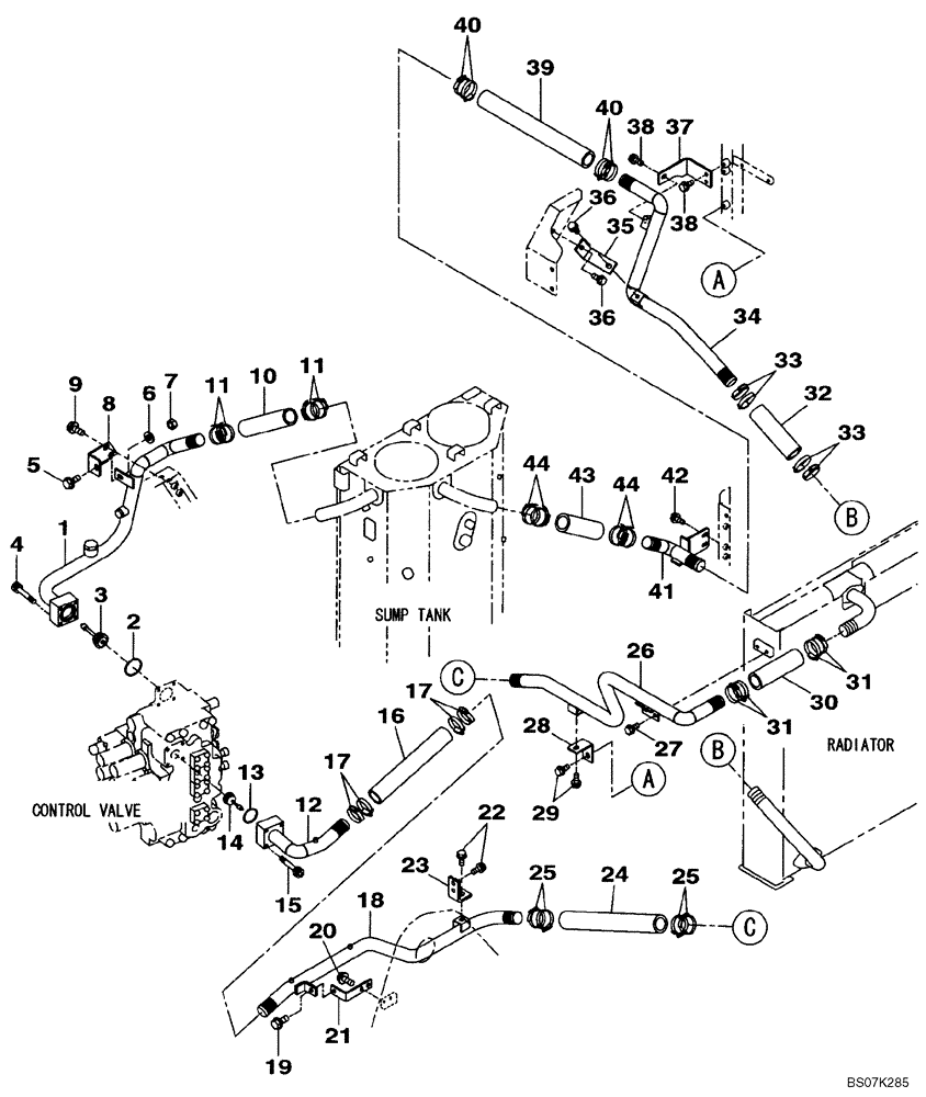 Схема запчастей Case CX225SR - (08-10) - HYDRAULICS - RESERVOIR RETURN (08) - HYDRAULICS