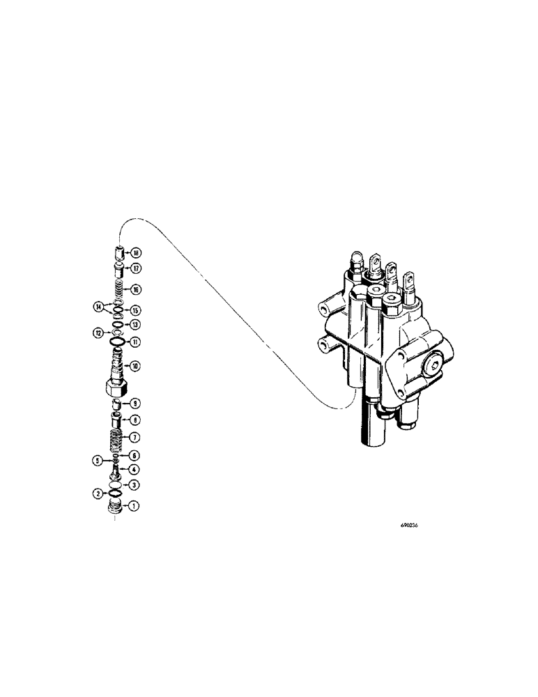 Схема запчастей Case 350 - (340[1]) - SECONDARY RELIEF VALVE AND CHECK VALVE USED WITH D45039, D45041 AND R30045 EQUIPMENT VALVES 2500 PSI AND ABOVE (07) - HYDRAULIC SYSTEM