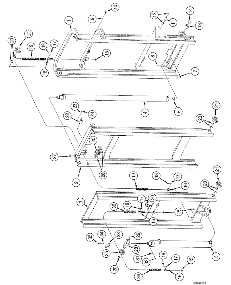 Схема запчастей Case 586G - (09-03) - MAST - 6000 LB (09) - CHASSIS