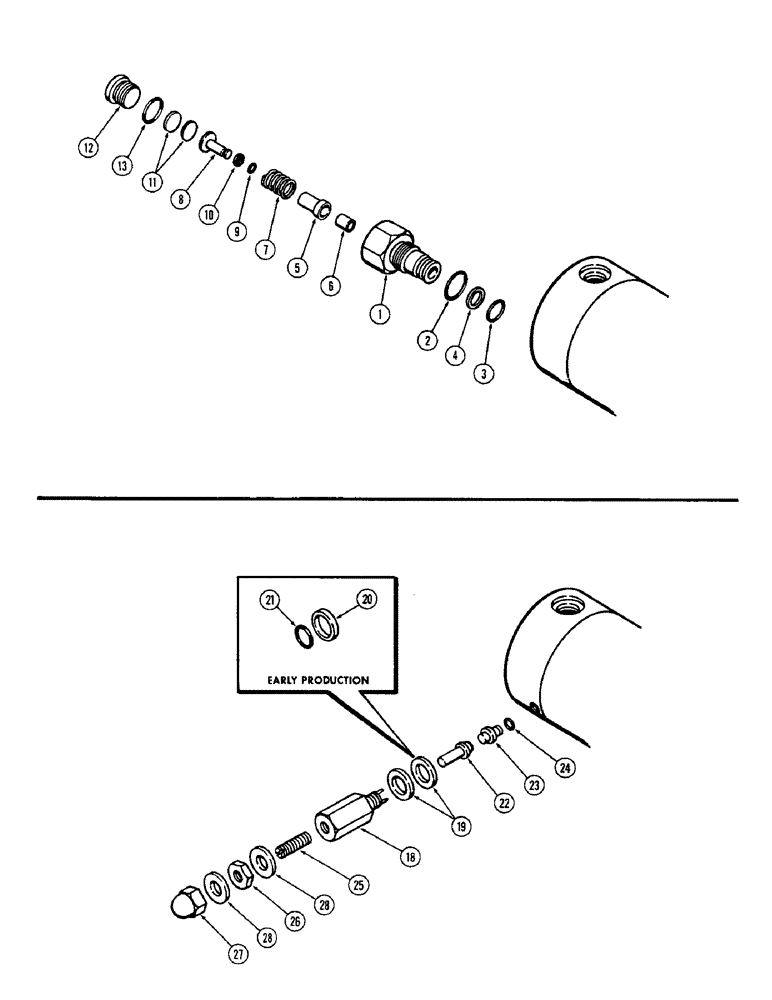 Схема запчастей Case 33 - (298) - D47557 RELIEF VALVE, NON-ADJUSTABLE 