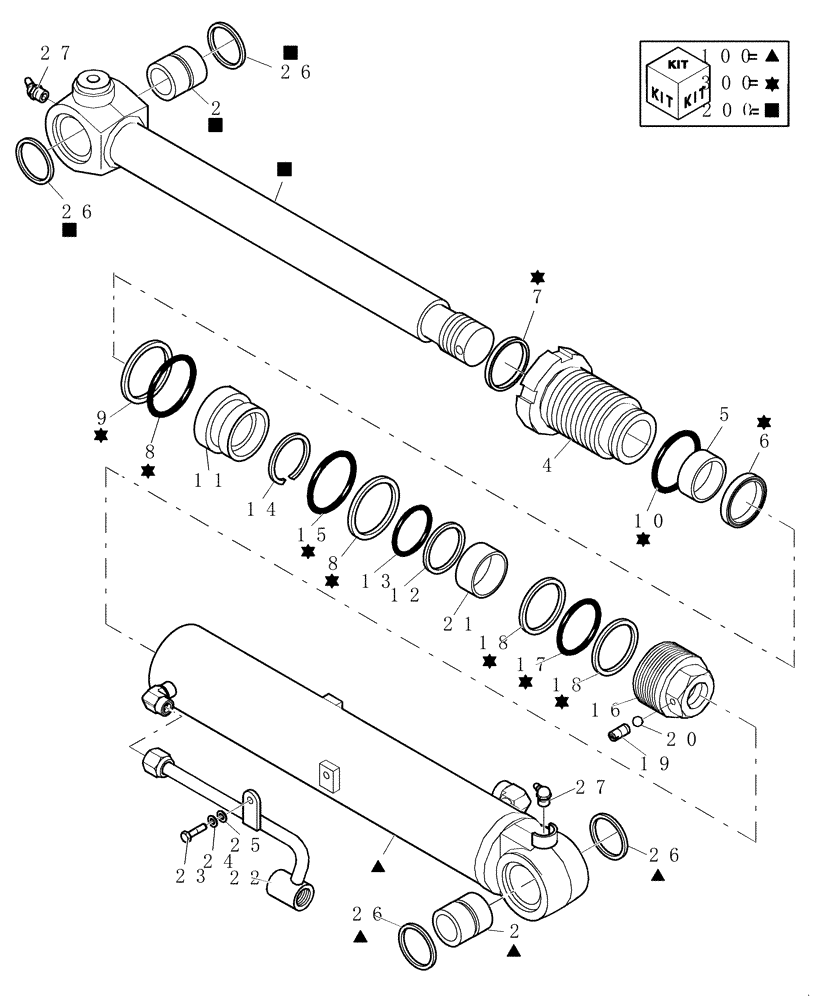 Схема запчастей Case CX31B - (2.010B[01A]) - BOOM CYLINDER - CANOPY (35) - HYDRAULIC SYSTEMS