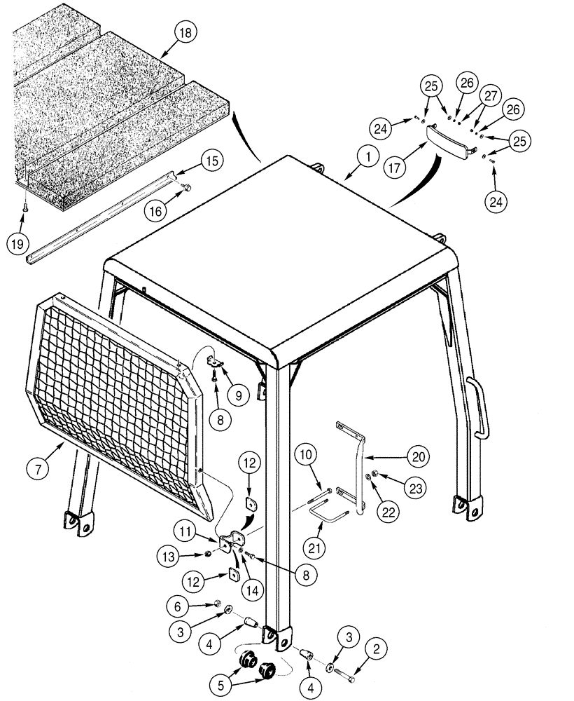 Схема запчастей Case 650H - (09-20) - CANOPY, ROPS FRAME AND REAR SCREEN (09) - CHASSIS