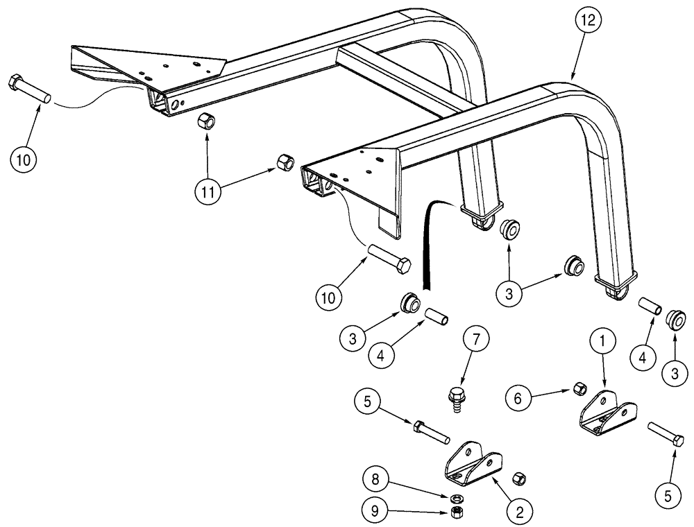 Схема запчастей Case 750H - (09-22) - CAB GUARD, BRUSH (09) - CHASSIS