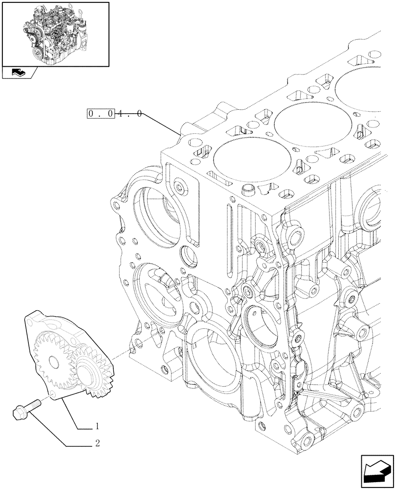 Схема запчастей Case 321E - (0.30.0) - PUMP, ENGINE OIL & RELATED PARTS (01) - ENGINE