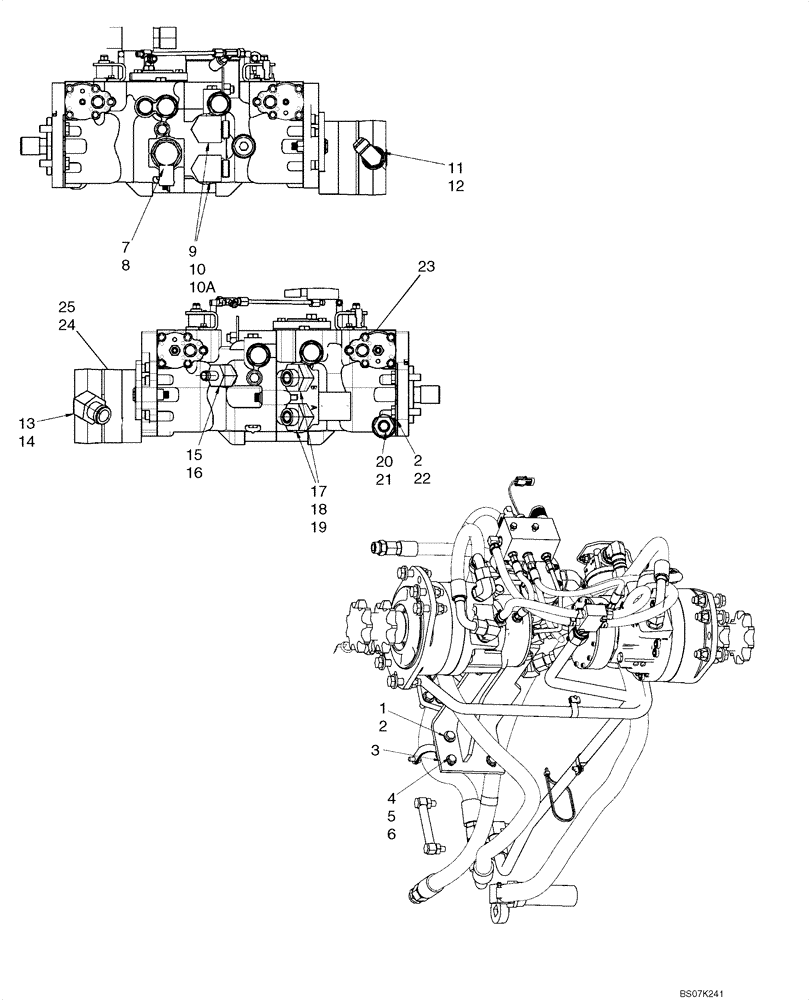 Схема запчастей Case 465 - (06-09) - HYDROSTATICS - PUMP MOUNTING AND FITTINGS (06) - POWER TRAIN