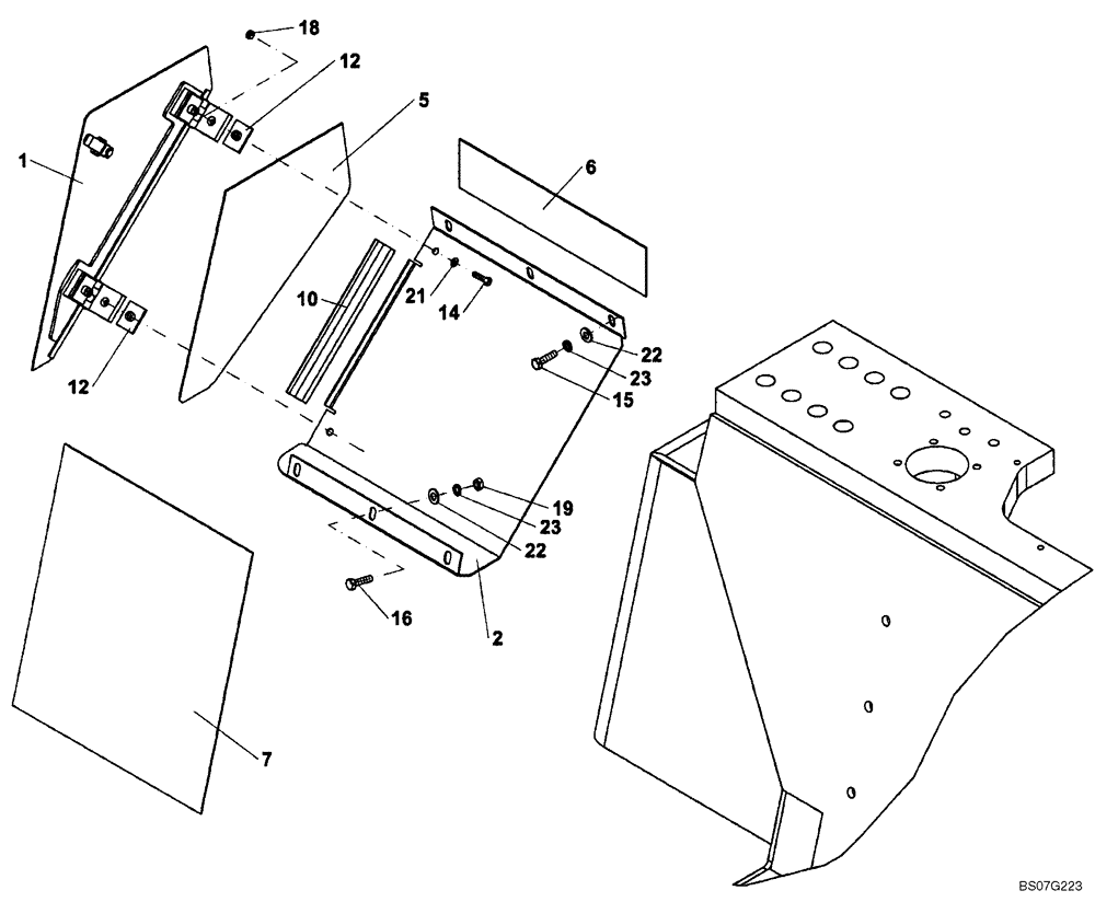 Схема запчастей Case SV210 - (12-001-00[06]) - TOOL BOX (GROUP 493) (ND131879) (09) - CHASSIS/ATTACHMENTS