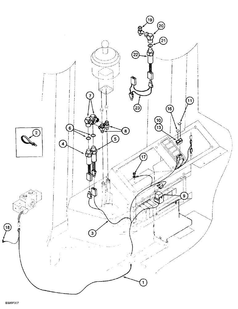 Схема запчастей Case 621B - (4-27A) - RIDE CONTROL HARNESS (04) - ELECTRICAL SYSTEMS