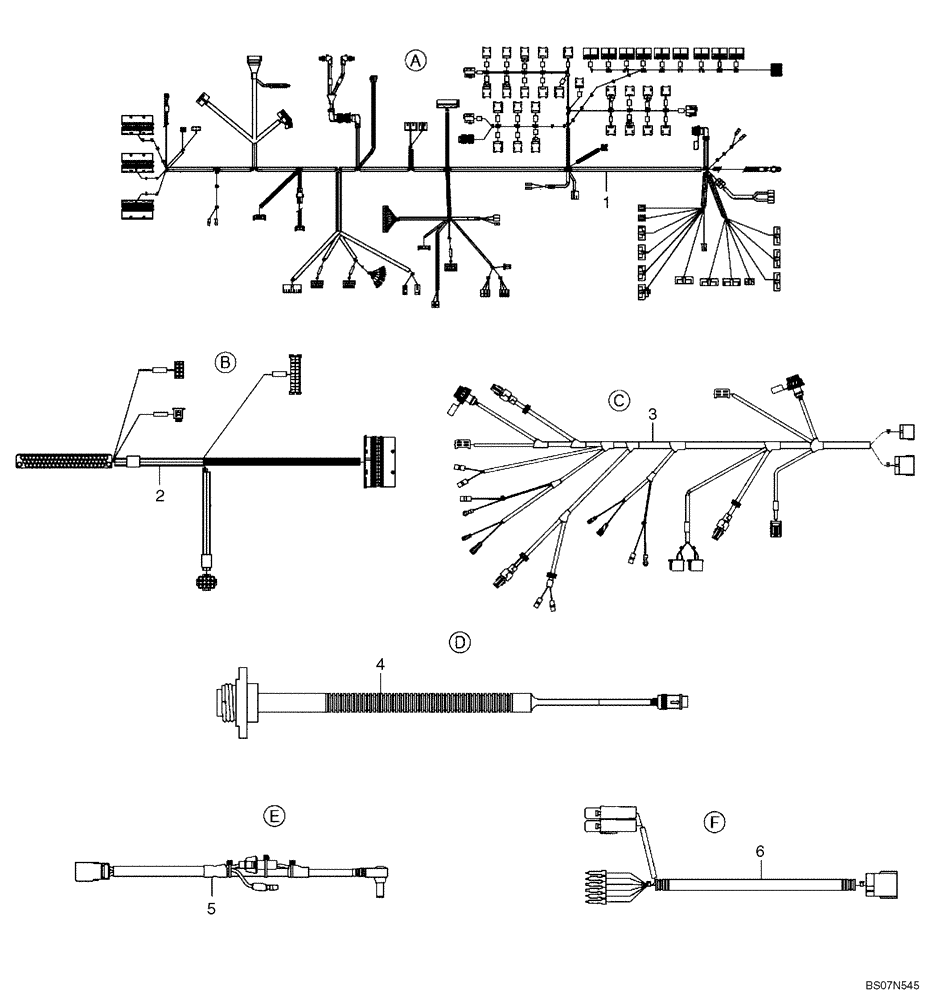 Схема запчастей Case 335B - (67A01011689[001]) - WIRE HARNESSES, GEARBOX / MONITOR / FLEET LINK (SIMPLE MUX P.I.N. HHD0335BN8PG58100 AND AFTER) (87746202) (13) - Electrical System / Decals