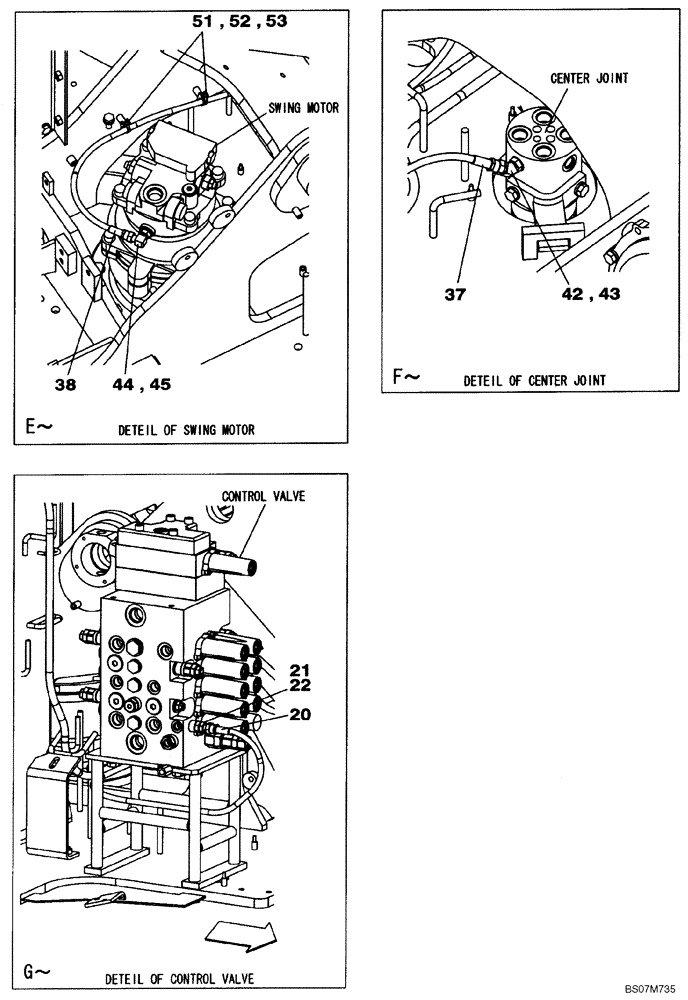 Схема запчастей Case CX75SR - (08-34) - HYDRAULICS - PILOT PRESSURE, RETURN LINES (08) - HYDRAULICS