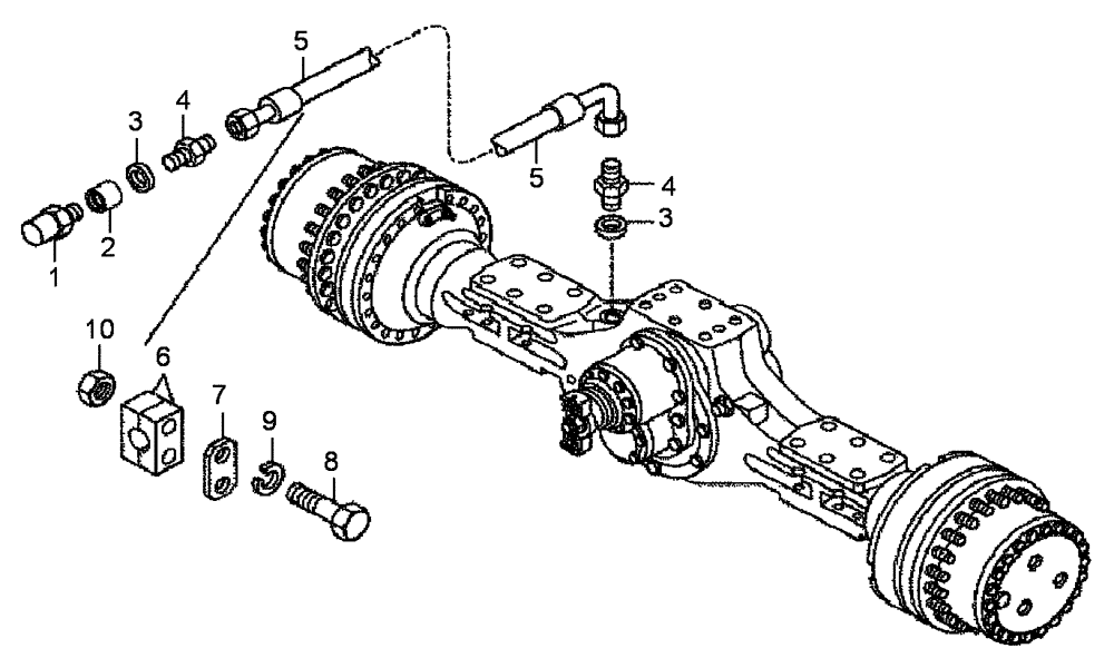 Схема запчастей Case 340B - (33A00010709[001]) - BREATHER, REAR AXLE (84234635) (11) - AXLES/WHEELS