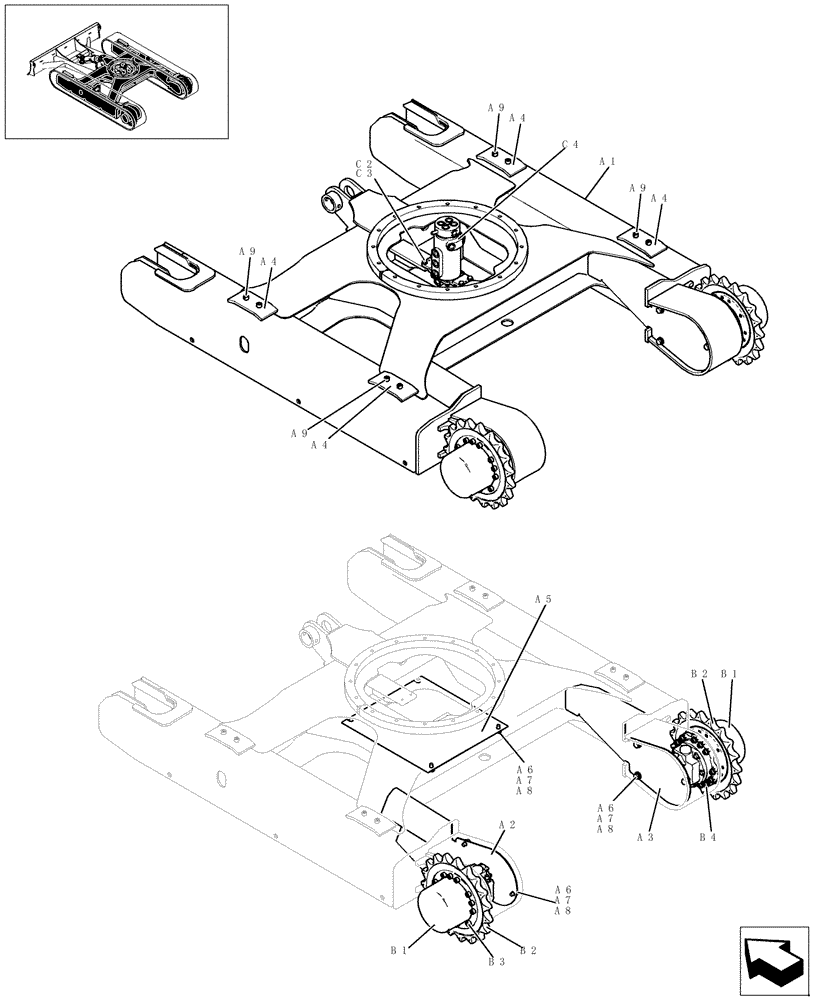 Схема запчастей Case CX20B - (330-01[1]) - LOWER FRAME (39) - FRAMES AND BALLASTING