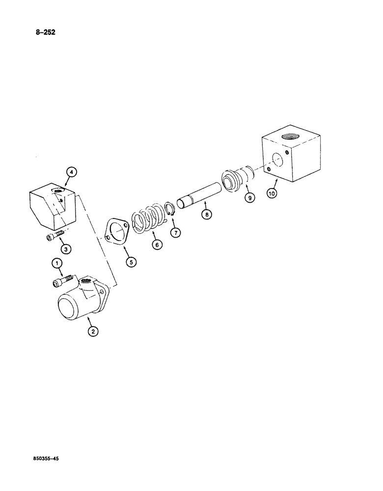 Схема запчастей Case 125B - (8-252) - POWER REGULATING VALVE - 35 BAR, P.I.N. 74251 THROUGH 74574 (08) - HYDRAULICS