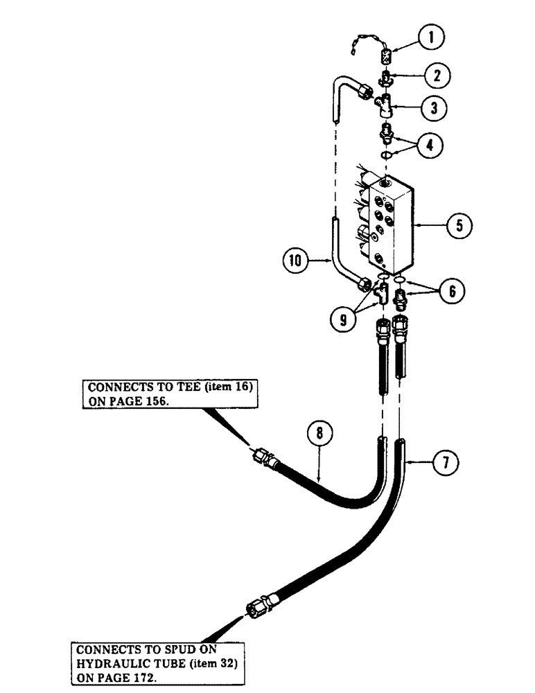 Схема запчастей Case 50 - (155A) - MONOBLOCK SUPPLY AND DRAIN TUBING, (USED ON UNITS W/ SN. 6280345 & AFTER) (SN. 6279926 & AFTER) (35) - HYDRAULIC SYSTEMS