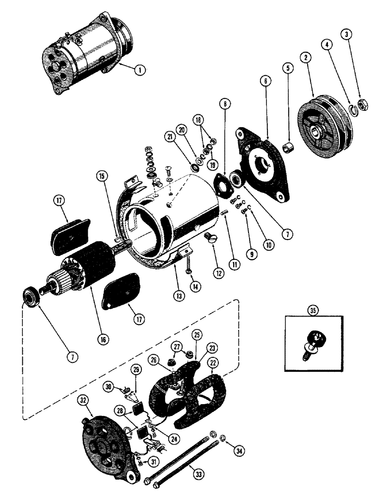 Схема запчастей Case W10B - (057A) - A22682 GENERATOR, (401) DIESEL ENGINE (04) - ELECTRICAL SYSTEMS