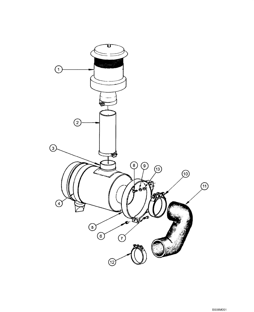 Схема запчастей Case 845 - (02.07A[00]) - AIR CLEANER - MOUNTING (SN N5AF03016 - ) (02) - ENGINE