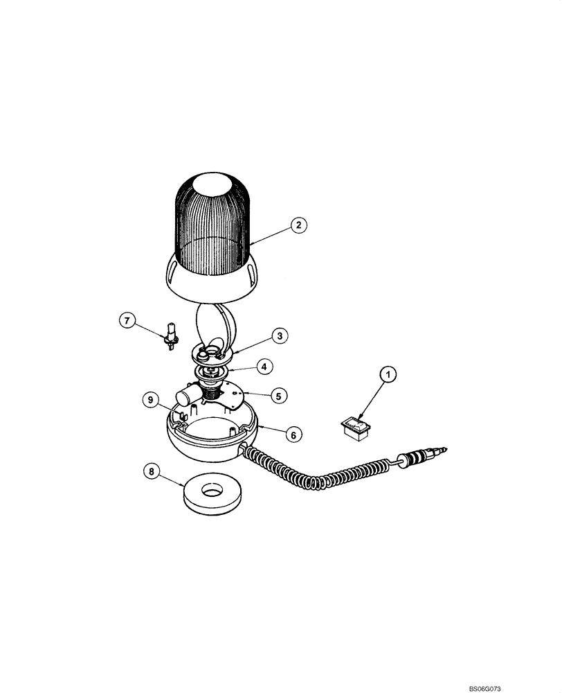 Схема запчастей Case 865 - (04.24[00]) - ROTATING BEACON COMPONENTS (04) - ELECTRICAL SYSTEMS