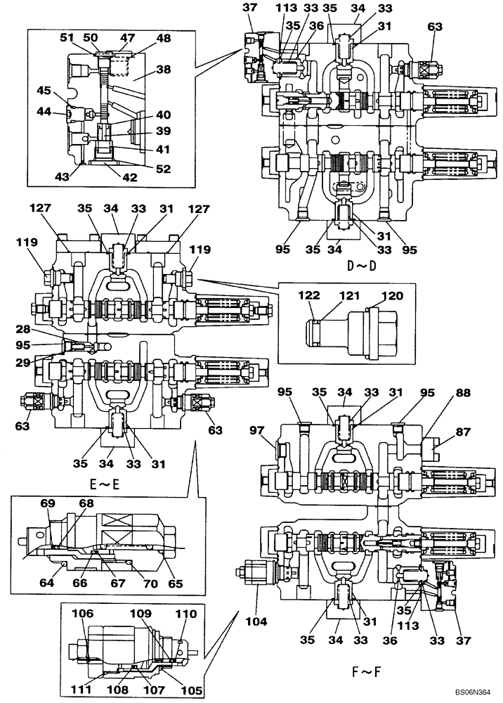 Схема запчастей Case CX460 - (08-79) - CONTROL VALVE (08) - HYDRAULICS