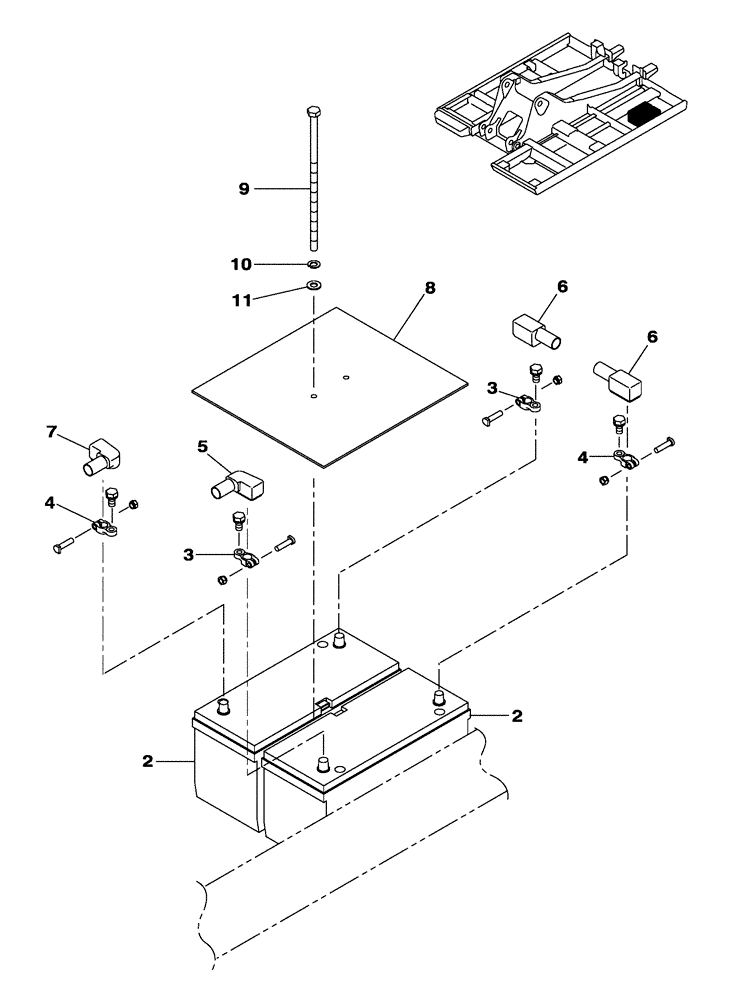 Схема запчастей Case CX250C - (04-004[00]) - BATTERIES (04) - ELECTRICAL SYSTEMS