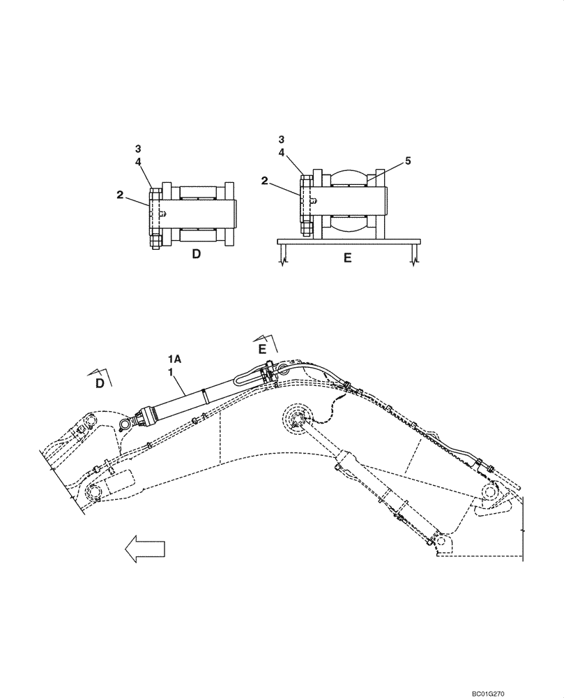 Схема запчастей Case CX800 - (09-54) - ARM CYLINDER - MOUNTING (09) - CHASSIS