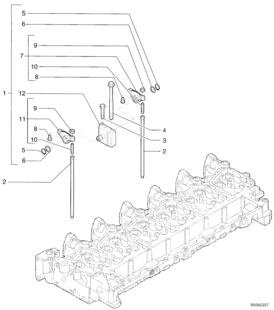 Схема запчастей Case 850K - (02-20) - CYLINDER HEAD - VALVE MECHANISM (02) - ENGINE