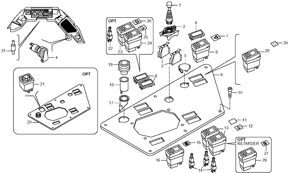 Схема запчастей Case 330 - (67A00011245[01]) - ELECTRICAL EQUIPMENTS - SIDE PANEL (13) - Electrical System / Decals