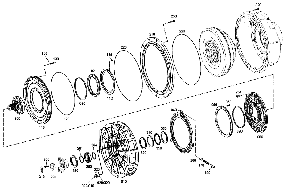 Схема запчастей Case 340 - (18A00000571[001]) - GEARBOX - COMPONENTS - RETARDER (87453795) (21) - TRANSMISSION