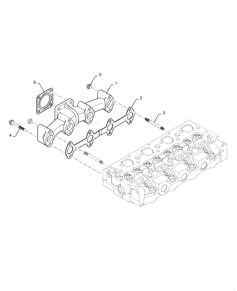 Схема запчастей Case SR130 - (10.254.AC[06]) - EXHAUST MANIFOLD (10) - ENGINE