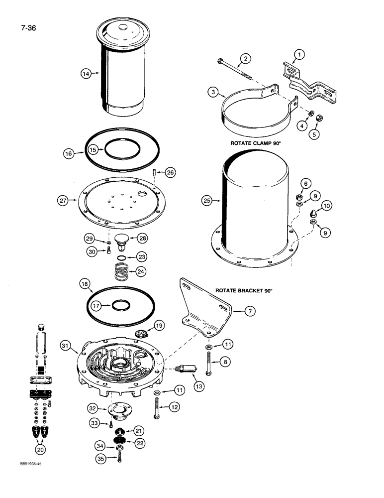 Схема запчастей Case 621 - (7-36) - AIR DRYER (07) - BRAKES