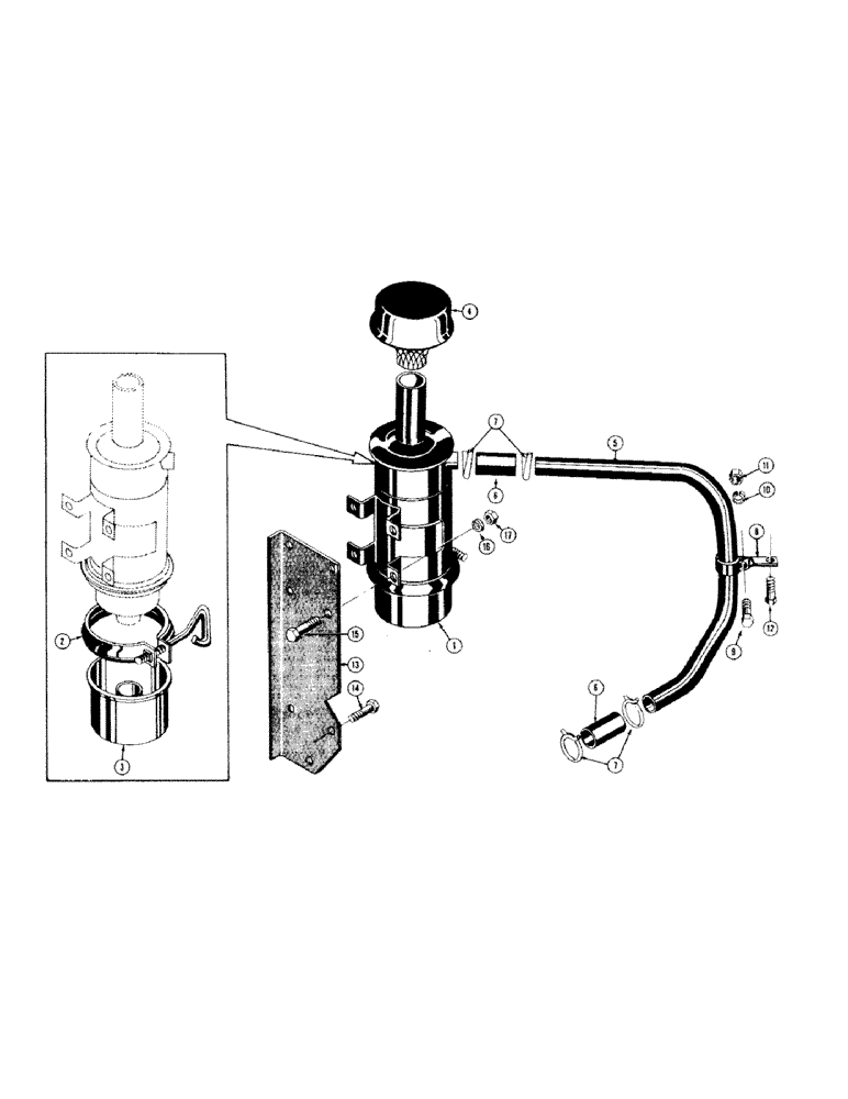 Схема запчастей Case 310 - (044) - AIR CLEANER, AIR CLEANER STACK EXTENSIONS (01) - ENGINE