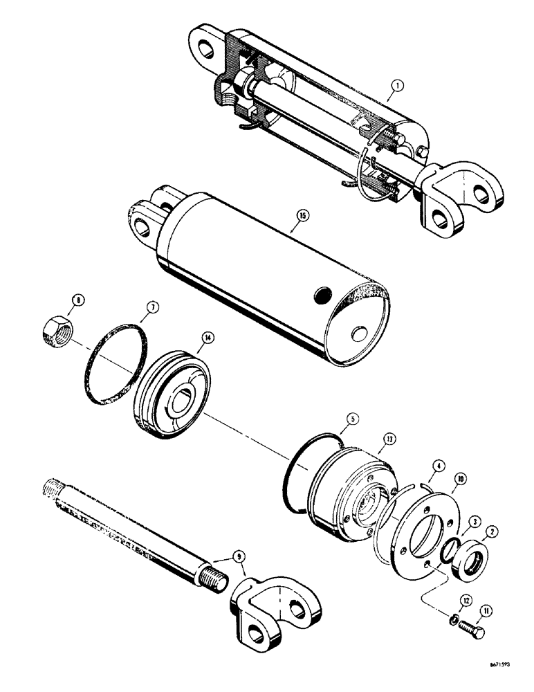 Схема запчастей Case 310G - (228) - A11231 THREE POINT HITCH CYLINDER (07) - HYDRAULIC SYSTEM