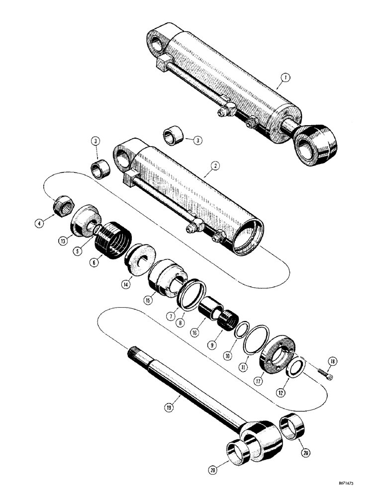 Схема запчастей Case 1150 - (214) - D39349 ULRICH CLAM CYLINDER (07) - HYDRAULIC SYSTEM