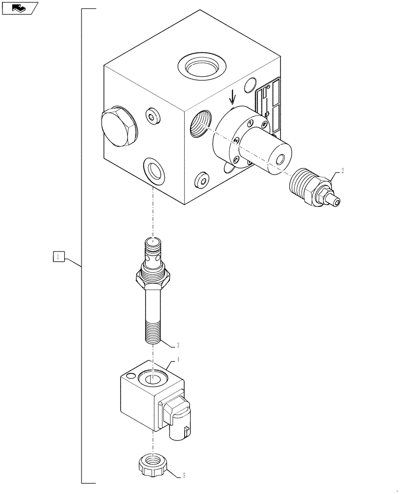 Схема запчастей Case 590SN - (35.726.09[05]) - VALVE ASSY - AUXILIARY UNI-DIRECTIONAL (WITH PILOT CONTROLS) (35) - HYDRAULIC SYSTEMS