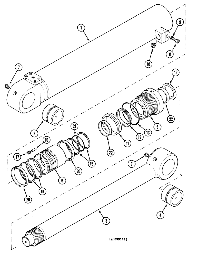 Схема запчастей Case 688C - (8G-074) - OFFSET CYLINDER (OFFSET BACKHOE BOOM), (-XXXXX) (07) - HYDRAULIC SYSTEM