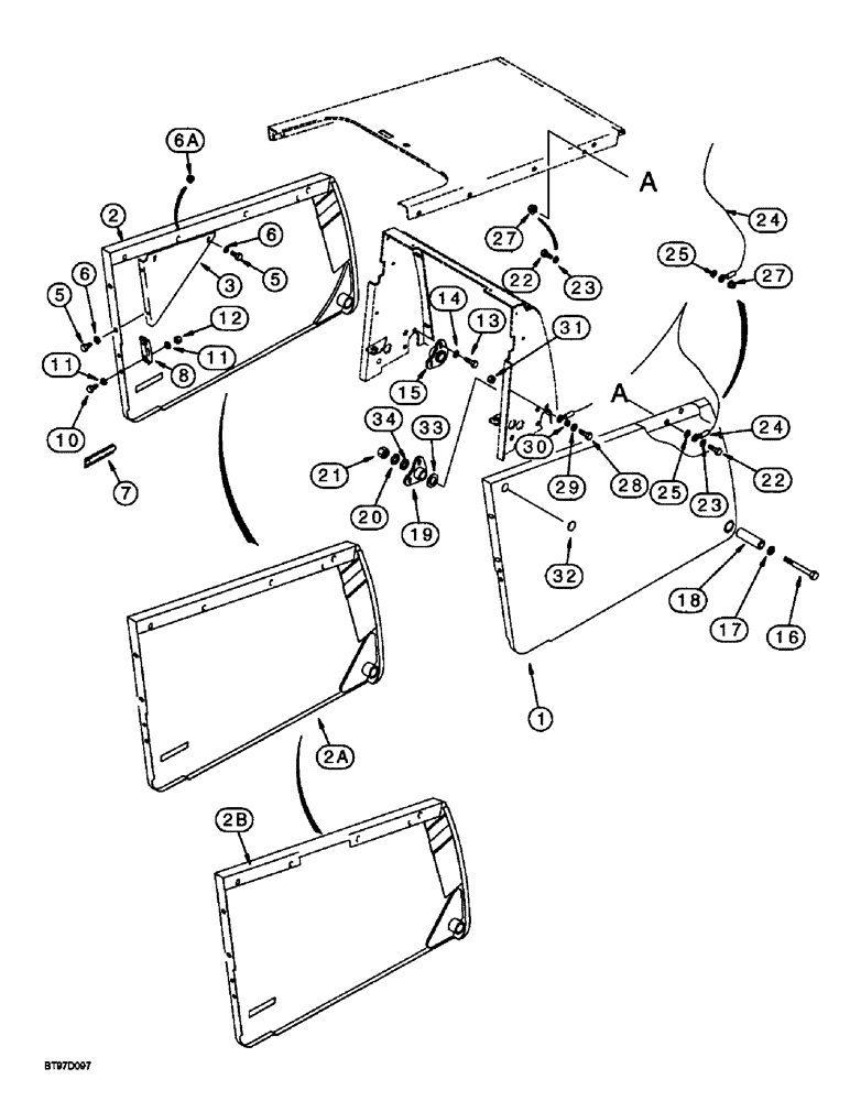 Схема запчастей Case 570LXT - (9-086) - ENGINE SIDE PANELS (09) - CHASSIS/ATTACHMENTS