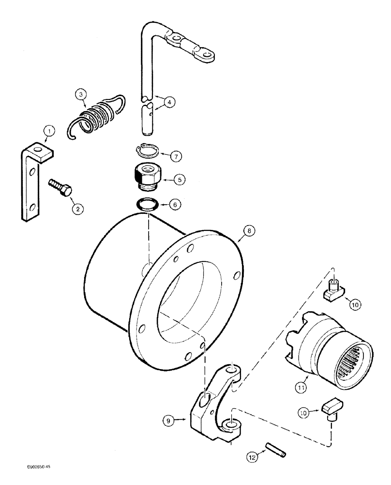 Схема запчастей Case 580SK - (6-76) - TRANSAXLE ASSEMBLY, TRANSAXLE DIFFERENTIAL LOCK (06) - POWER TRAIN