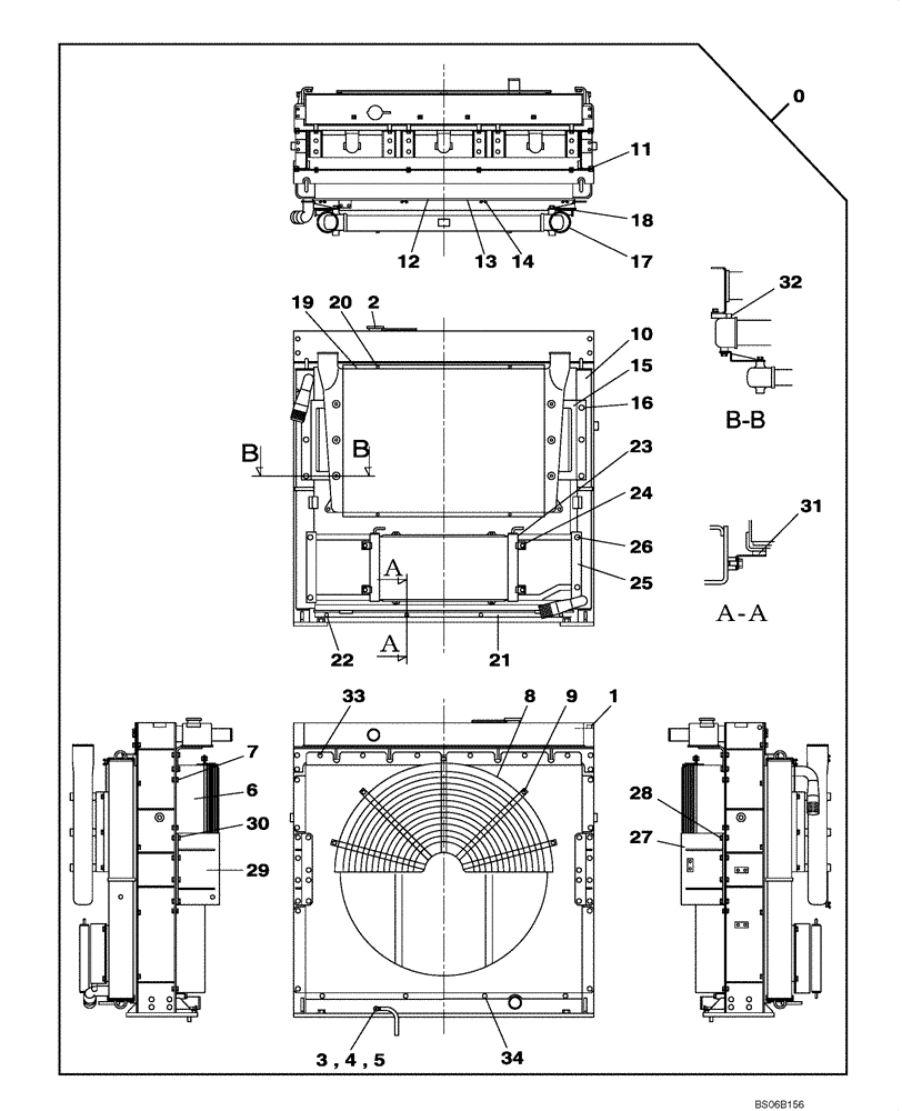 Схема запчастей Case CX700B - (02-06) - RADIATOR (02) - ENGINE