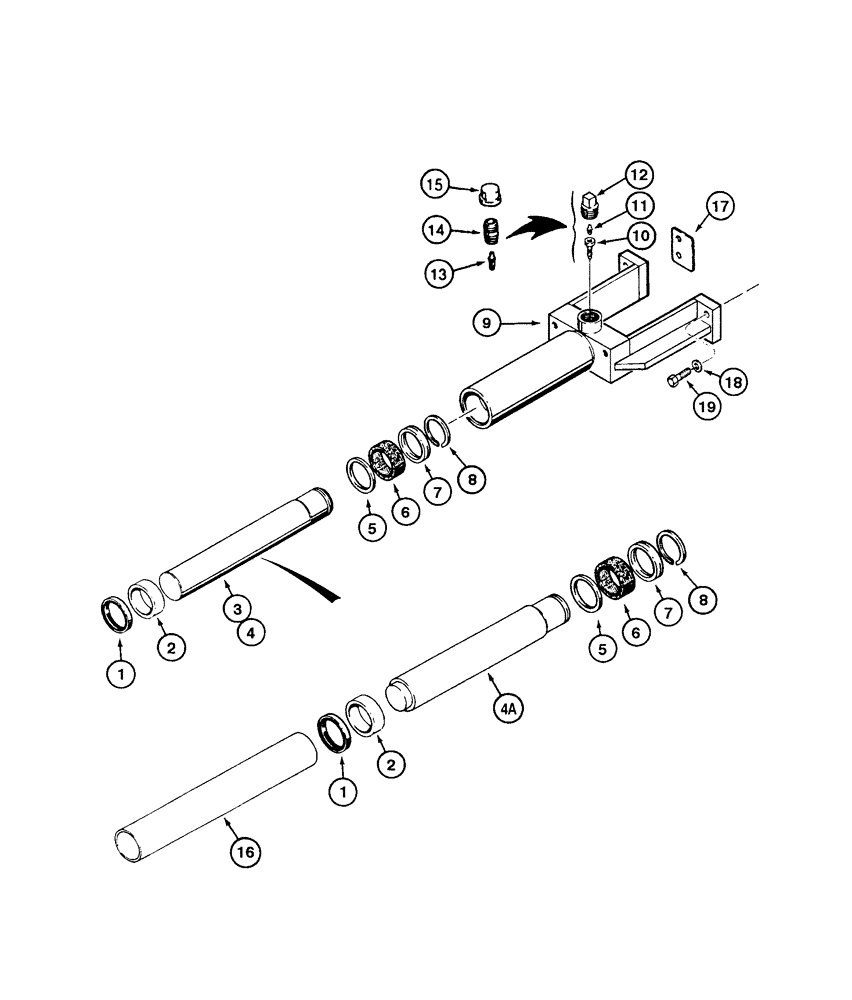 Схема запчастей Case 855E - (5-04) - TRACK ADJUSTER (11) - TRACKS/STEERING