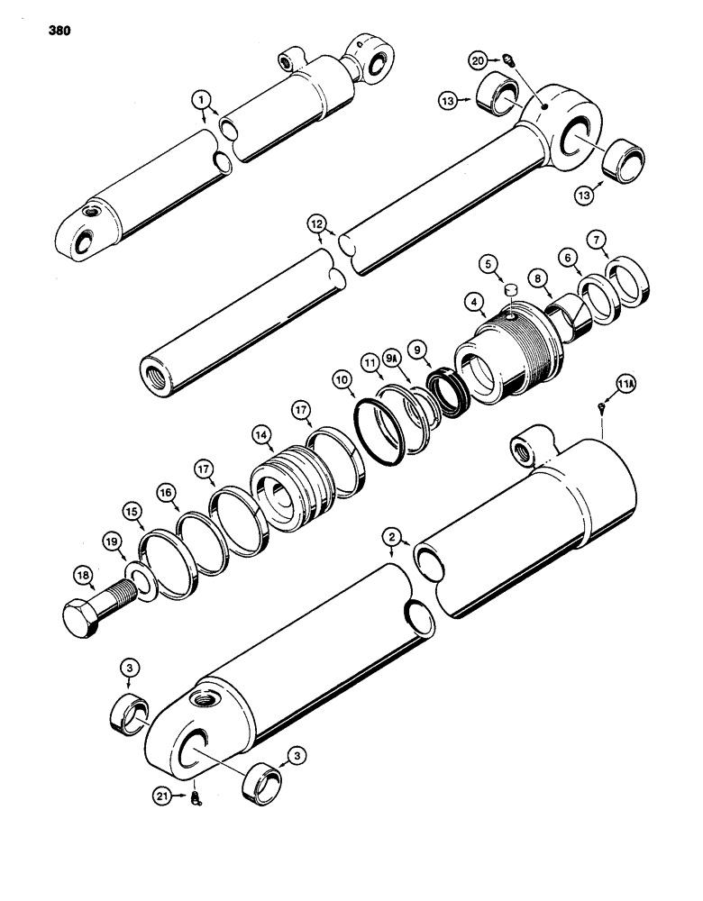 Схема запчастей Case 480D - (380) - G103503 BACKHOE BUCKET CYLINDER (35) - HYDRAULIC SYSTEMS