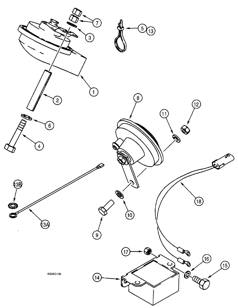 Схема запчастей Case 590SL - (4-40) - HORN AND BACKUP ALARM, HORN, BACKUP ALARM (04) - ELECTRICAL SYSTEMS