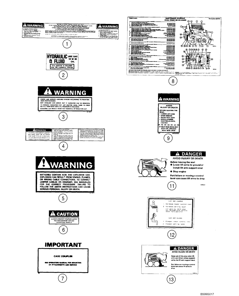 Схема запчастей Case 1845C - (09-62) - DECALS - SWEDISH (09) - CHASSIS/ATTACHMENTS