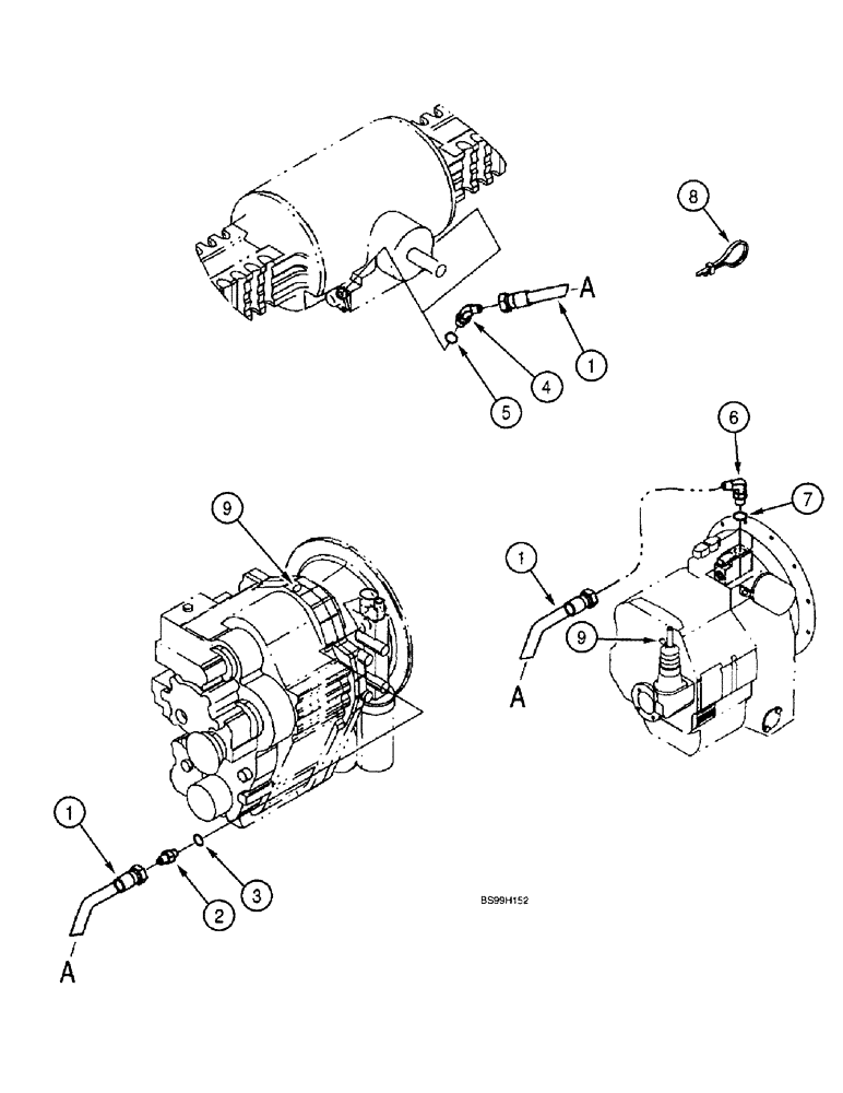 Схема запчастей Case 590SL - (6-158) - REAR AXLE DIFFERENTIAL LOCK, DIFFERENTIAL LOCK SOLENOID VALVE INTEGRAL PART OF TRANSMISSION (06) - POWER TRAIN