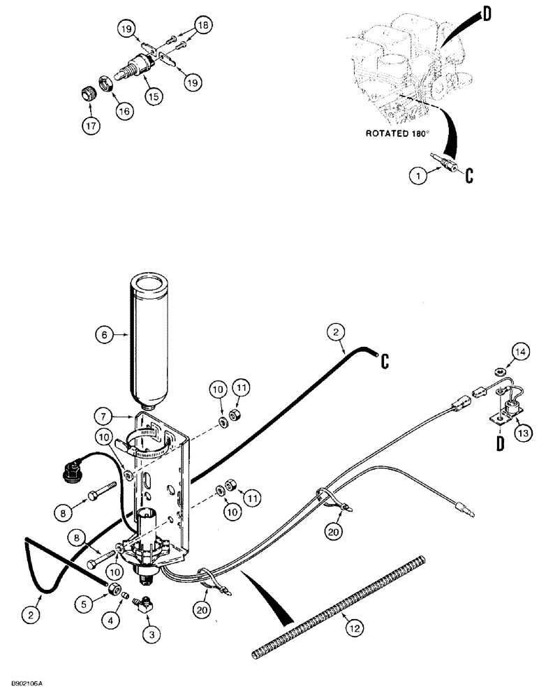 Схема запчастей Case 580SK - (2-12) - COLD START SYSTEM (02) - ENGINE