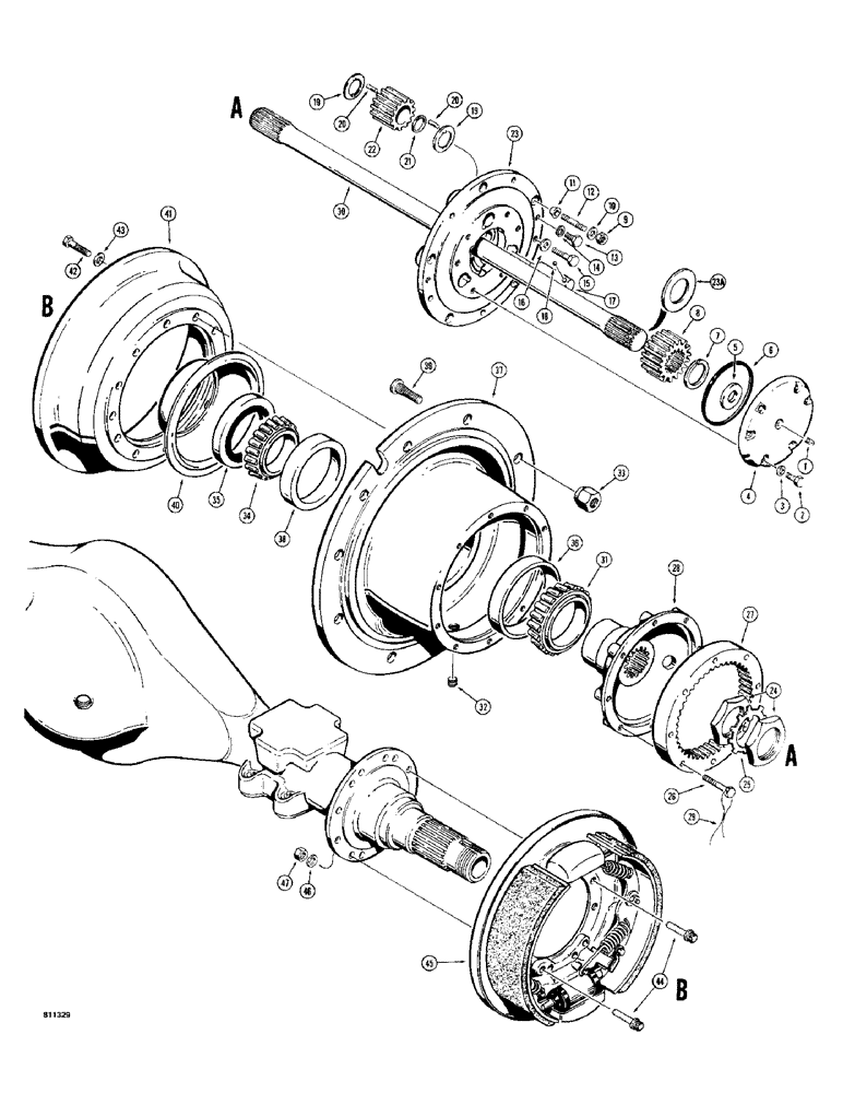 Схема запчастей Case 780 - (230) - D86494 REAR AXLE AND PLANETARY, TRACTOR 5500354 AND AFTER EXCEPT SN 5500426->5500439 (06) - POWER TRAIN