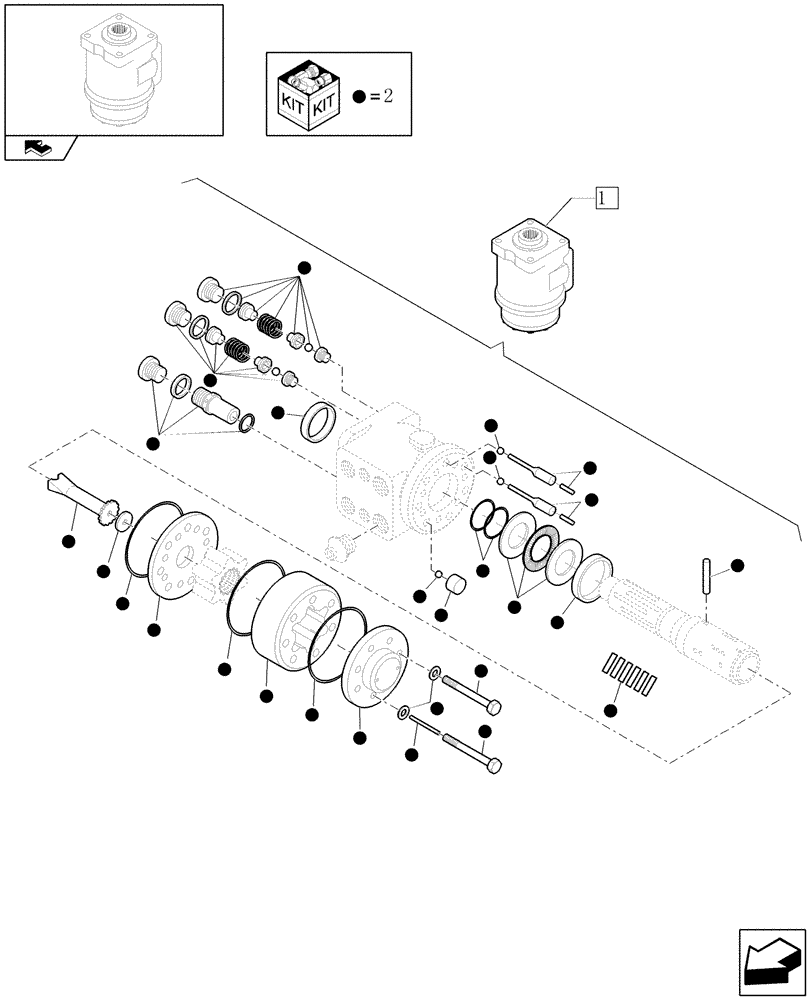 Схема запчастей Case 121E - (1.42.1[02]) - STEERING VALVE (04) - FRONT AXLE