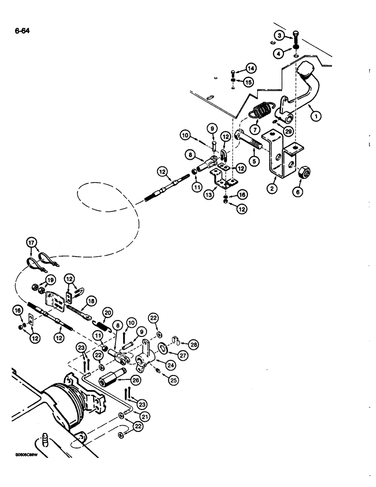 Схема запчастей Case 680L - (6-64) - REAR DRIVE AXLE DIFFERENTIAL LOCK (06) - POWER TRAIN