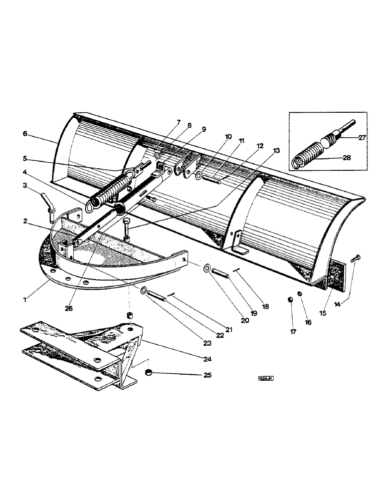 Схема запчастей Case 1529 - (184) - DOZING BLADE (89) - TOOLS