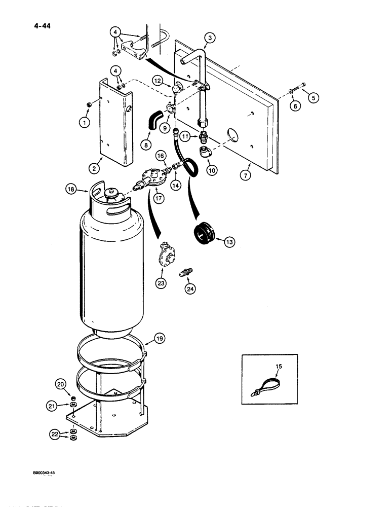 Схема запчастей Case 1085C - (4-44) - LIQUID PROPANE FIRED HEATER, TANK AND MOUNTING PARTS (04) - ELECTRICAL SYSTEMS