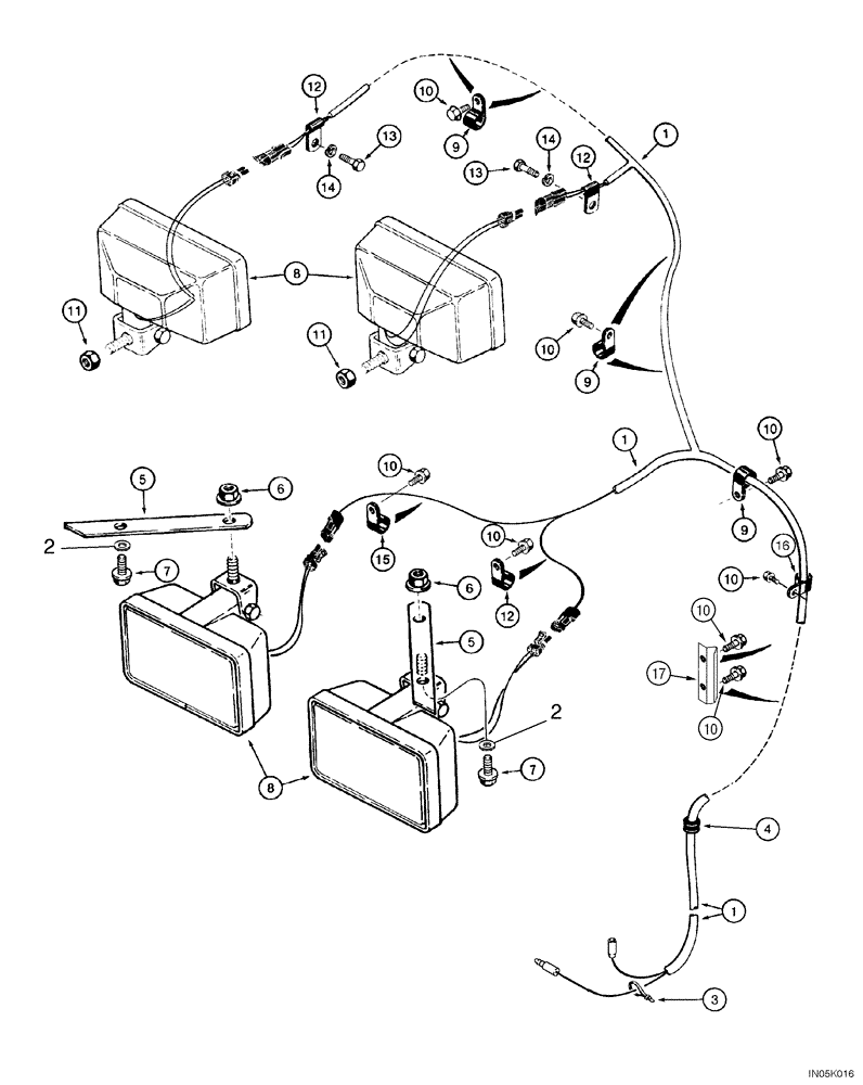 Схема запчастей Case 550H-IND - (04-13) - HARNESS, LAMP (04) - ELECTRICAL SYSTEMS