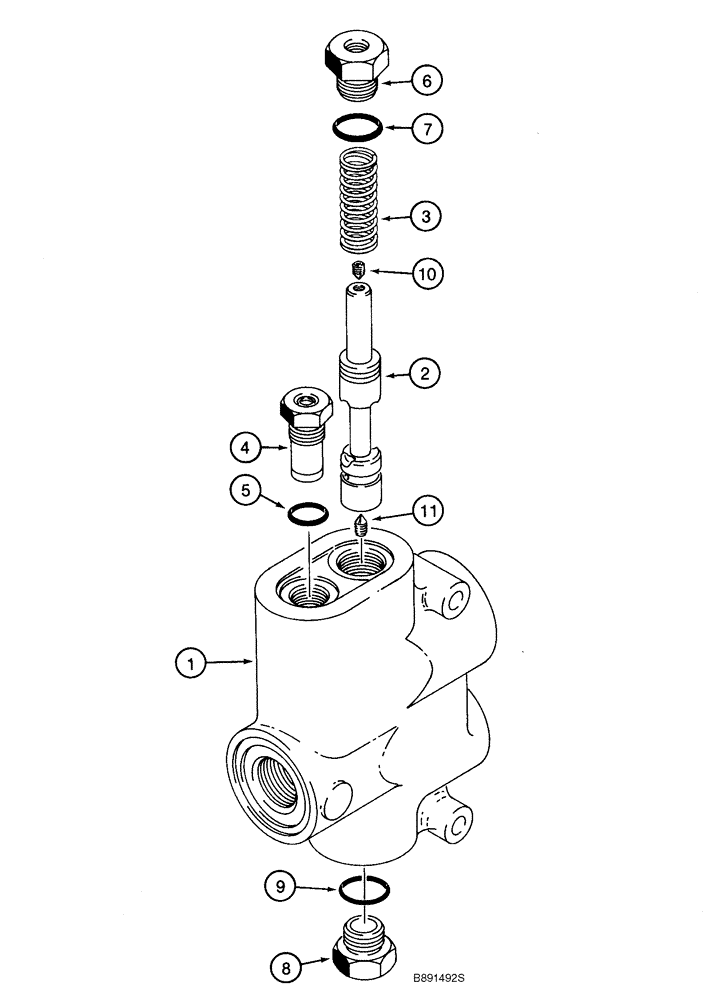 Схема запчастей Case 721C - (08-16) - VALVE ASSY - FLOW CONTROL (08) - HYDRAULICS